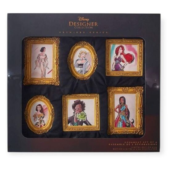 Disney Designer Collection Set of 6 Princess Ornaments - Picture 1 of 9